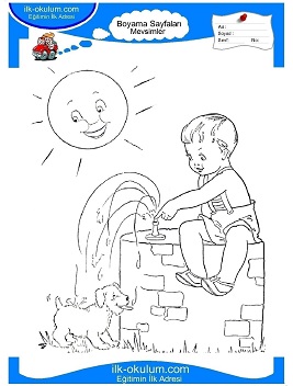 Çocuklar İçin Yaz Boyama Sayfaları 